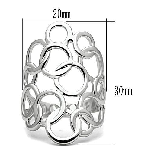 3W170 - Rhodium Brass Ring with No Stone